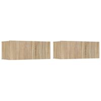 vidaXL Muebles para TV 2 uds madera contrachapada roble 80x30x30 cm