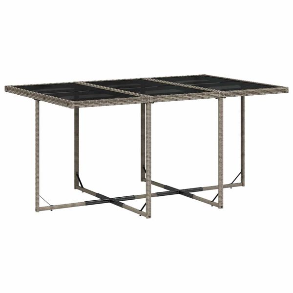 vidaXL Set comedor jard&iacute;n 7 pzas y cojines rat&aacute;n sint&eacute;tico gris