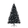 vidaXL &Aacute;rbol de Navidad Artificial Preiluminado Negro 210 cm PVC