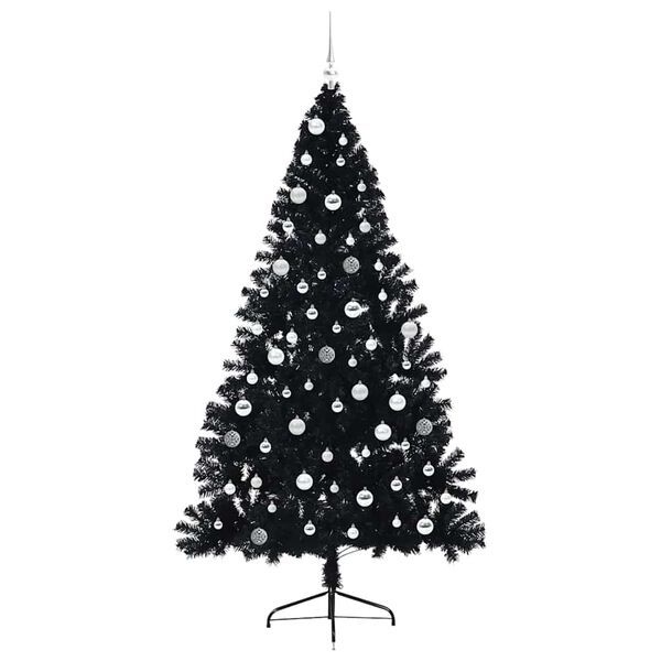 vidaXL &Aacute;rbol de Navidad Artificial Preiluminado Negro 210 cm PVC
