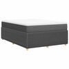 vidaXL Cama box spring con colch&oacute;n tela gris oscuro 140x190 cm