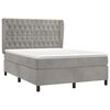 vidaXL Cama box spring con colch&oacute;n terciopelo gris claro 140x200 cm