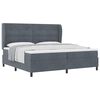vidaXL Cama tipo Box Spring Gris oscuro 200 x 200 cm Poli&eacute;ster