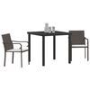 vidaXL Conjunto de Comedor de Jard&iacute;n 3 pcs Marr&oacute;n y Negro