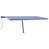 vidaXL Toldo manual retr&aacute;ctil con luz LED azul y blanco 600x350 cm