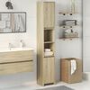vidaXL Armario de ba&ntilde;o madera contrachapada color roble 30x30x183,5 cm