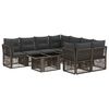 vidaXL Conjunto de sof&aacute;s de jard&iacute;n 9 uds. Gris rat&aacute;n sint&eacute;tico