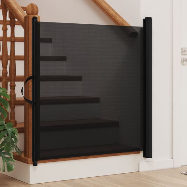vidaXL Puerta retr&aacute;ctil para mascotas negra 82,5x125 cm