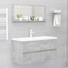 vidaXL Espejo de baño madera contrachapada gris hormigón 90x10,5x37 cm
