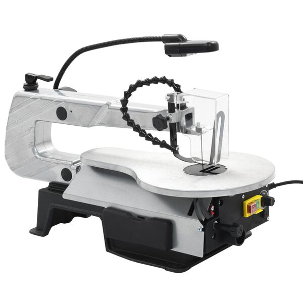 vidaXL Sierra de calar con luz acero profundidad de corte 406 mm