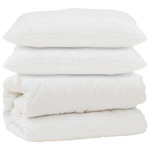 vidaXL Edred&oacute;n con almohada 3 uds. Microfibra
