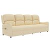 vidaXL Sillón reclinable de masaje de 4 plazas tela crema