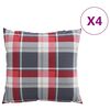vidaXL Cojines para sof&aacute;, 4 unidades, estampado de cuadros rojos, 50x50 cm