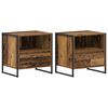 vidaXL Mesa de Noche 2 uds. Madera Vieja 50 x 39,5 x 50 cm