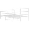 vidaXL Estructura cama sin colch&oacute;n con estribo metal blanco 140x200 cm