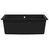 vidaXL Fregadero de cocina con rebosadero granito negro