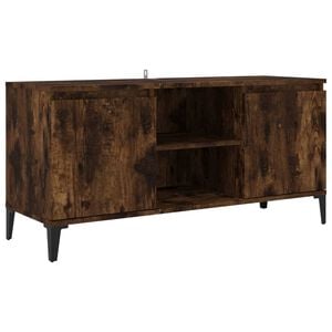 vidaXL Mueble para TV con patas de metal roble ahumado 103,5x35x50 cm