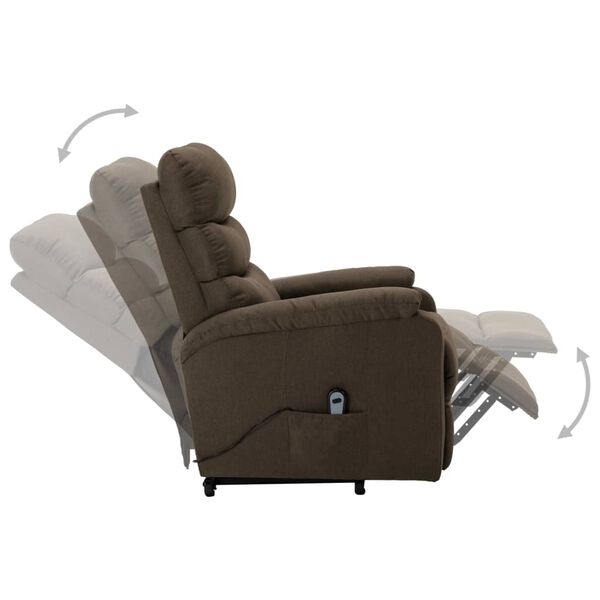 vidaXL Sill&oacute;n elevable tela marr&oacute;n