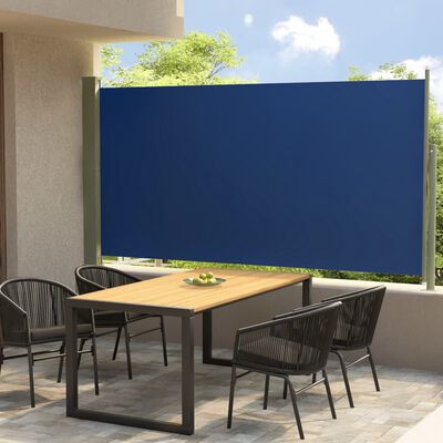 vidaXL Toldo lateral retráctil de jardín azul 160x300 cm