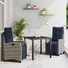 vidaXL Conjunto de Comedor de Jard&iacute;n 3 pcs Gris rat&aacute;n sint&eacute;tico