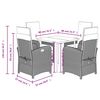 vidaXL Set comedor de jard&iacute;n 5 pzas cojines rat&aacute;n sint&eacute;tico gris claro