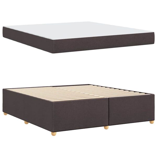 vidaXL Estructura de cama con colch&oacute;n Marr&oacute;n Oscuro 180 x 200 cm tela