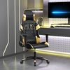 vidaXL Silla gaming cuero sint&eacute;tico negro y dorado