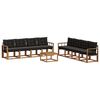 vidaXL Conjunto de sof&aacute;s de exterior 9 uds. Natural y negro