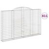 vidaXL Cestas de gaviones 11 uds forma de arco hierro 300x30x180/200cm