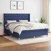vidaXL Cama box spring con colch&oacute;n tela azul 180x200 cm