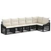 vidaXL Conjunto de sof&aacute;s de jard&iacute;n 6 uds. Negro rat&aacute;n sint&eacute;tico