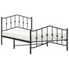 vidaXL Estructura cama sin colchón con estribo metal negro 100x200 cm