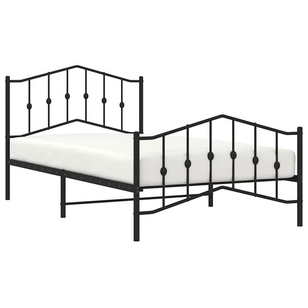 vidaXL Estructura cama sin colchón con estribo metal negro 100x200 cm