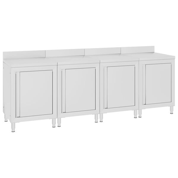 vidaXL Mesa de trabajo comercial mueble acero inoxidable 240x60x96 cm