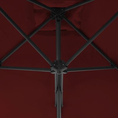 vidaXL Sombrilla de jardín con palo de acero rojo burdeos 300x230cm