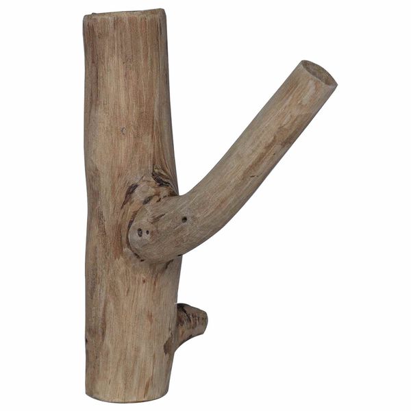 vidaXL Gancho Marr&oacute;n 4 x 4 x 14 cm Madera s&oacute;lida recuperada