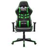 vidaXL Silla de gaming de cuero sint&eacute;tico negro y verde