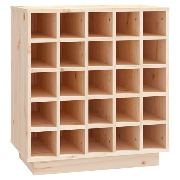 vidaXL Botellero de madera maciza de pino 55,5x34x61 cm