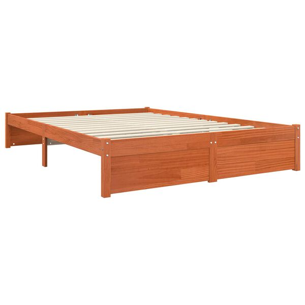 vidaXL Marco de Cama Estanter&iacute;a 2 pcs Marr&oacute;n cera 200 x 160 cm