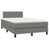 vidaXL Cama box spring con colch&oacute;n tela gris oscuro 120x190 cm