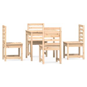 vidaXL Juego de comedor de jardín 5 piezas madera maciza de pino