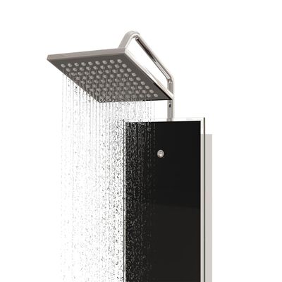 vidaXL Panel de ducha de vidrio 18x45,5x130 cm negro