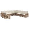 vidaXL Conjunto de sof&aacute;s de jard&iacute;n 11 uds. Beige y blanco crema
