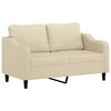 vidaXL Sof&aacute; de 2 plazas con cojines tela color crema 140 cm