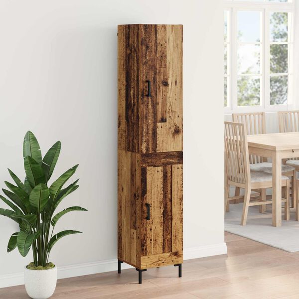 vidaXL Aparador alto Madera envejecida 69,5 x 34 x 180 cm