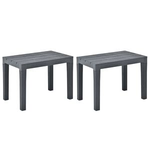 vidaXL Bancos de jard&iacute;n 2 unidades pl&aacute;stico gris antracita