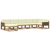 vidaXL Conjunto de sof&aacute;s de exterior con coj&iacute;n 7 pcs Natural y Crema