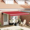 vidaXL Toldo Retráctil Manual Rojo 400 x 350 cm Tela y Metal