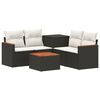 vidaXL Juego de Sof&aacute; 6 uds. Negro y Blanco Crema