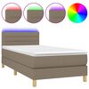 vidaXL Cama box spring con colch&oacute;n LED tela gris taupe 80x200 cm